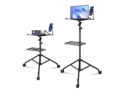 Móvel De Tv| Suporte para Projetor SucceBuy Suporte para Projetor com Rodízios, Tripé para Portátil, Altura de 80 a 170 cm Preto