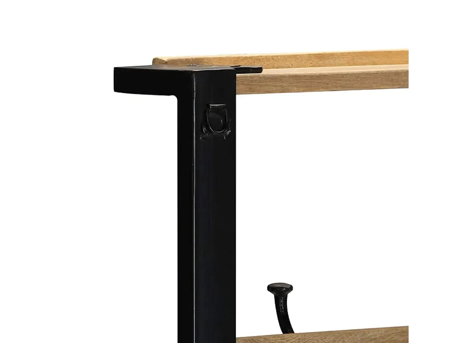 Prateleira|vidaxl Suporte para roupas 80x40x190cm madeira mangueira maciça áspera Castanho