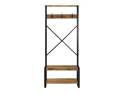 Prateleira|vidaxl Suporte para roupas 80x40x190cm madeira mangueira maciça áspera Castanho