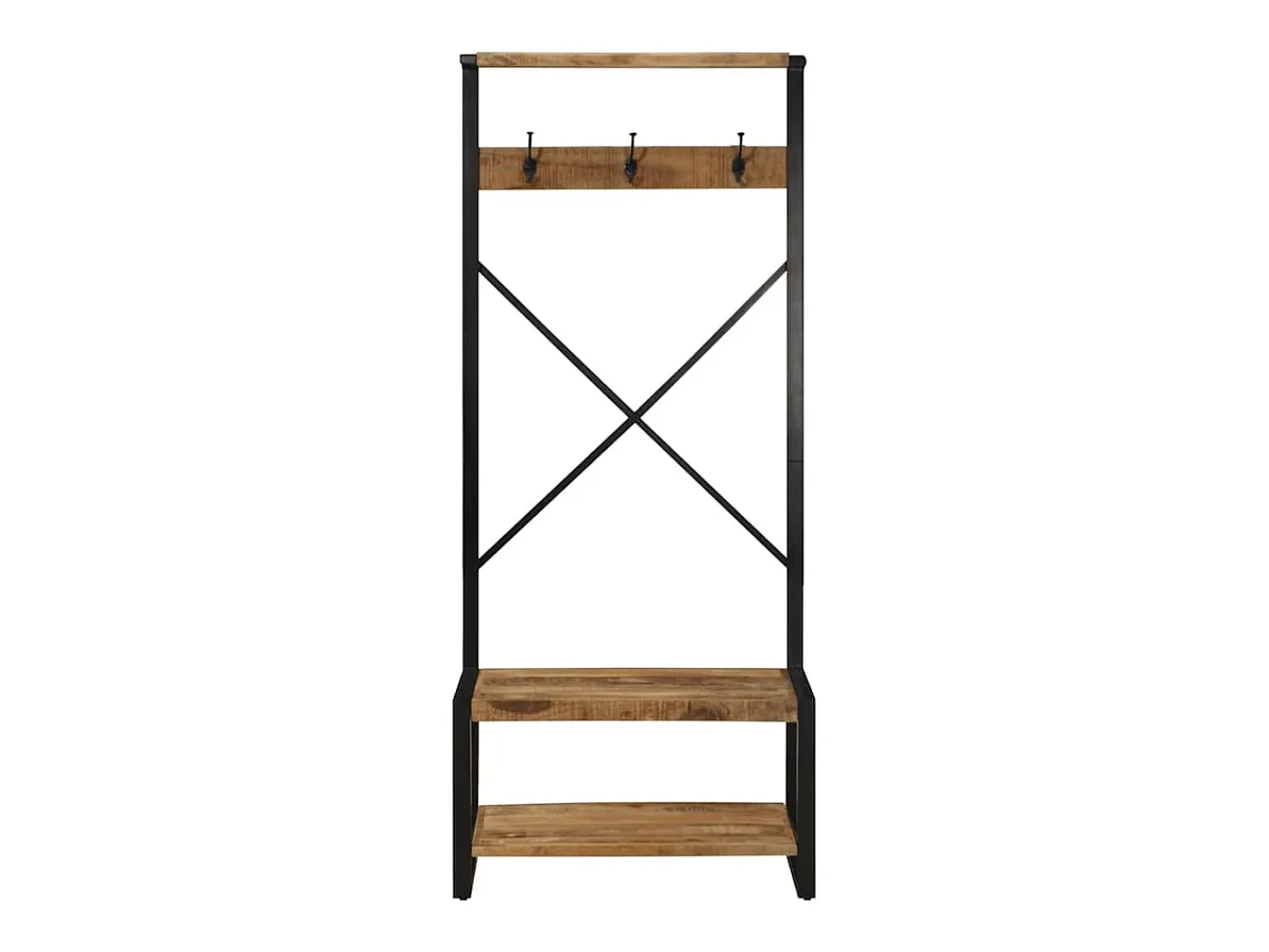 Prateleira|vidaxl Suporte para roupas 80x40x190cm madeira mangueira maciça áspera Castanho
