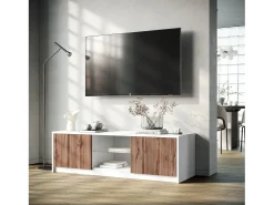 Sale Suporte para TV BUDAPEST branco/carvalho Natural claro