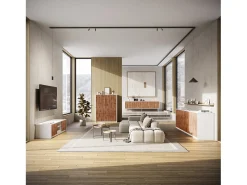 Sale Suporte para TV BUDAPEST branco/carvalho Natural claro