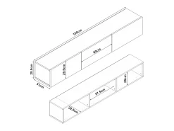 Móvel De Tv*Helloshop26 Suporte para TV 180 x 31 x 29,5 cm com acabamento em nogueira 03_0007879 Castanho