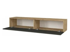 Móvel De Tv|Helloshop26 Suporte para TV 135 x 31 x 25 cm com efeito carvalho e antracite 03_0007866 Bege