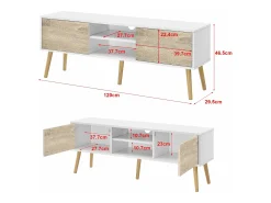 Helloshop26 Suporte para TV 120 x 30 x 47 cm com efeito carvalho branco 03_0007754^ Móvel De Tv