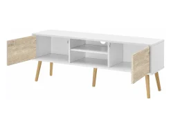 Helloshop26 Suporte para TV 120 x 30 x 47 cm com efeito carvalho branco 03_0007754^ Móvel De Tv