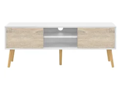 Helloshop26 Suporte para TV 120 x 30 x 47 cm com efeito carvalho branco 03_0007754^ Móvel De Tv