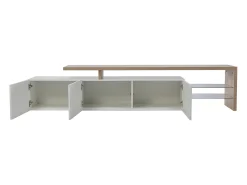 Móvel De Tv| Suporte para TV 200 x 39 x 42 cm, com iluminação LED de 7 cores e tampo de mesa, . Branco