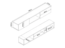 New Helloshop26 Suporte para TV 180 x 31 x 29,5 cm 03_0007810 Branco