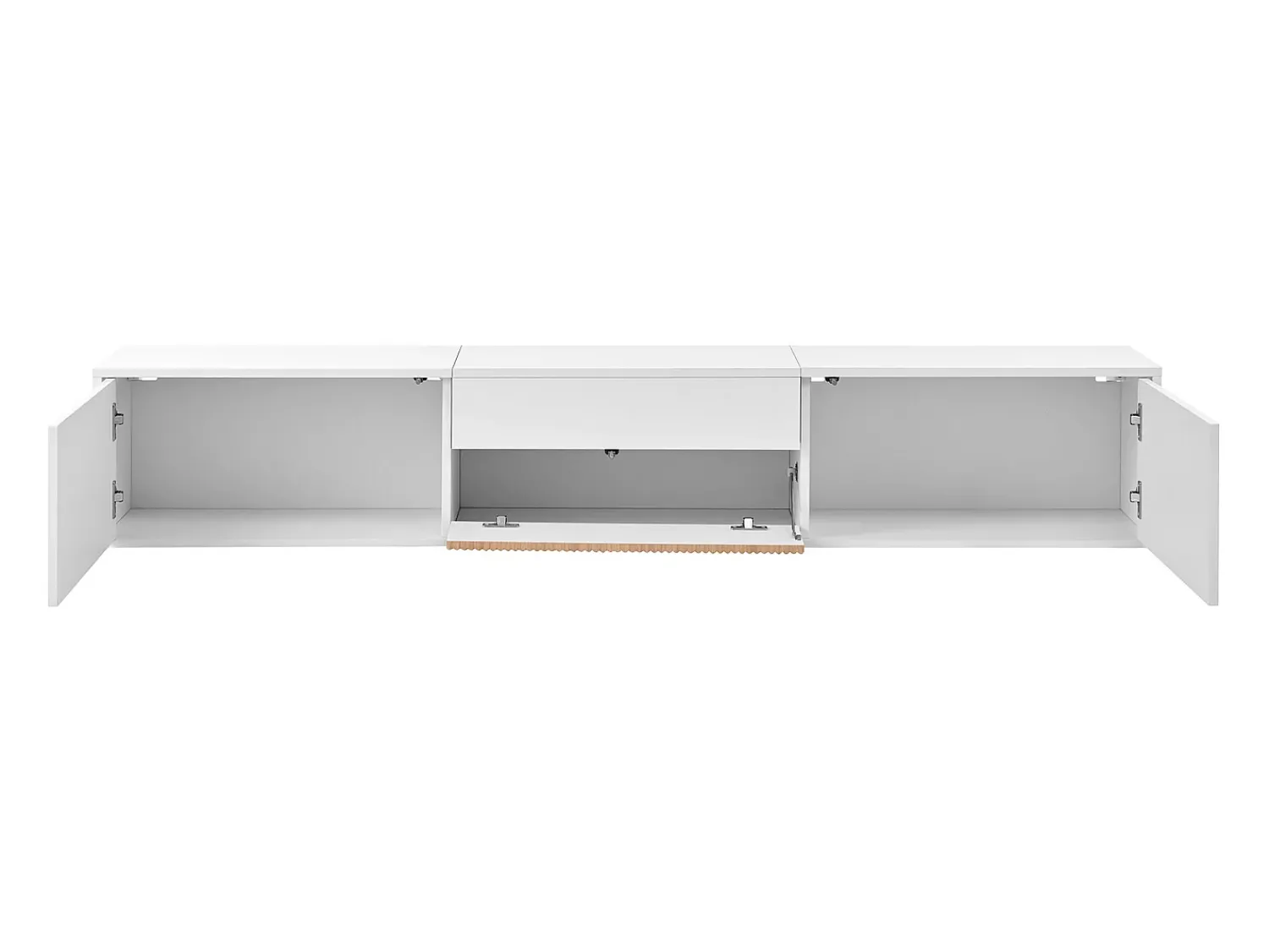 Hauss Spole Suporte para TV 180 x 34 x 30 cm com prateleira para projetor e 3 portas - e madeira Branco