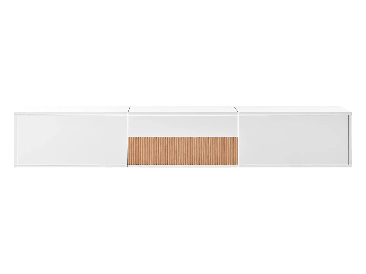 Hauss Spole Suporte para TV 180 x 34 x 30 cm com prateleira para projetor e 3 portas - e madeira Branco