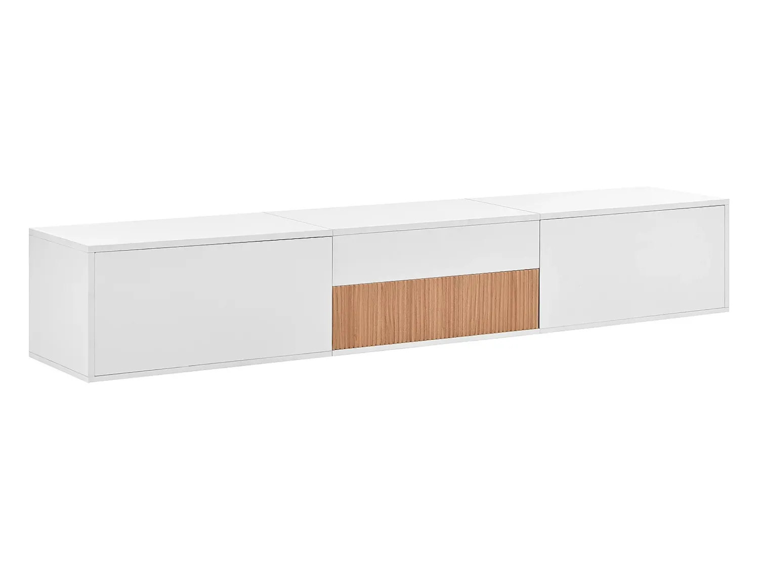 Hauss Spole Suporte para TV 180 x 34 x 30 cm com prateleira para projetor e 3 portas - e madeira Branco