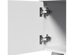 Móvel De Tv* Suporte para TV - Suporte para TV com 2 gavetas e 2 portas - Pés redondos em madeira maciça Branco