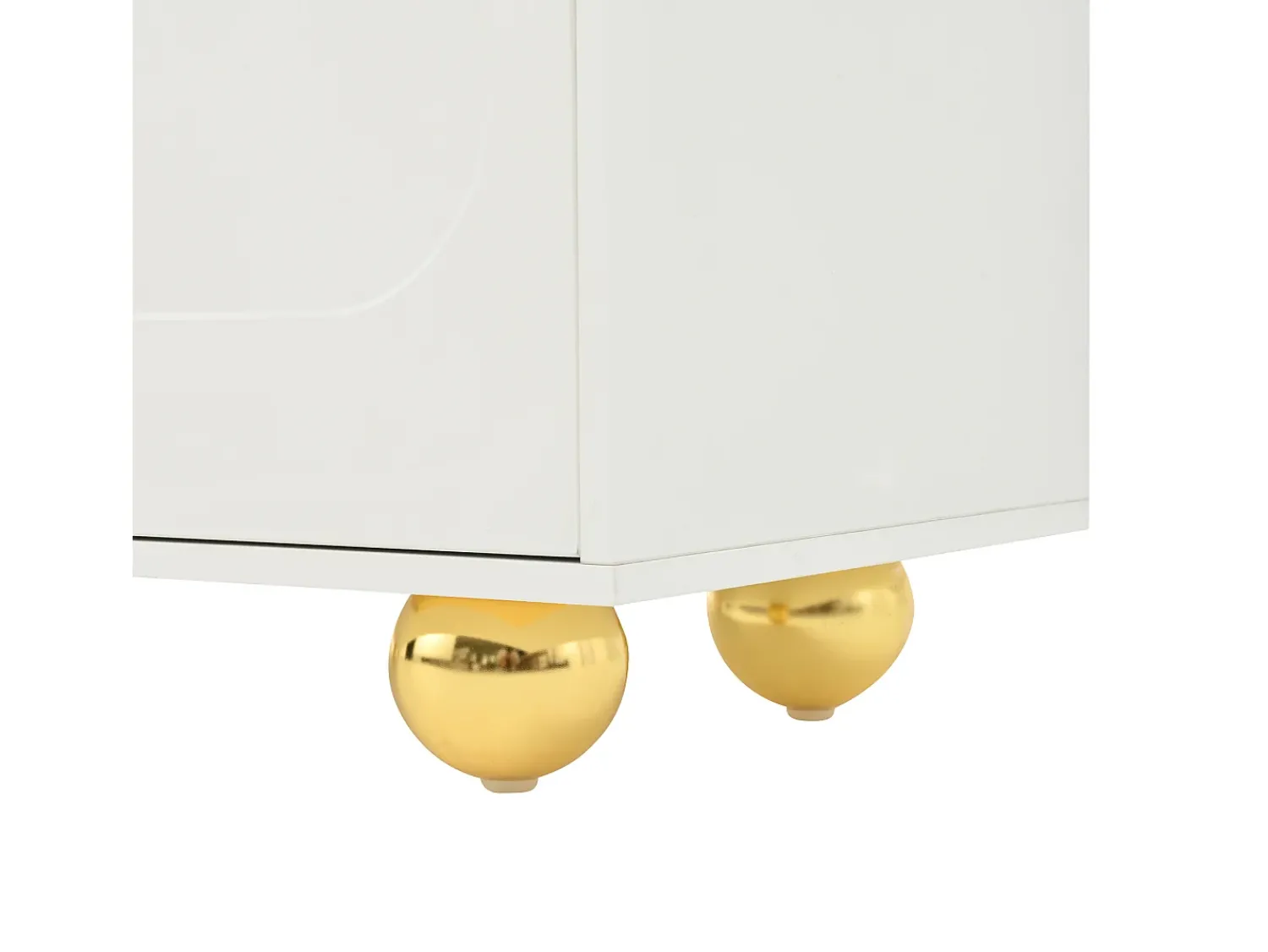 Móvel De Tv* Suporte para TV - Suporte para TV com 4 portas e 5 pés de apoio esféricos - Portas em formato de nuvem Branco