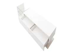 Suporte para TV - Suporte para TV para sala de estar com iluminação LED ajustável - 2 gavetas e espaço aberto para arrumação^ Móvel De Tv