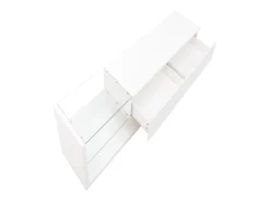 Suporte para TV - Suporte para TV para sala de estar com iluminação LED ajustável - 2 gavetas e espaço aberto para arrumação^ Móvel De Tv