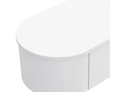 Móvel De Tv* Suporte para TV - Suporte para TV para sala com 3 gavetas - Puxadores e pés dourados Branco