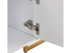 Suporte para TV - Suporte para TV para sala de estar com 2 portas texturadas e 4 gavetas - puxadores e pés dourados^ Móvel De Tv