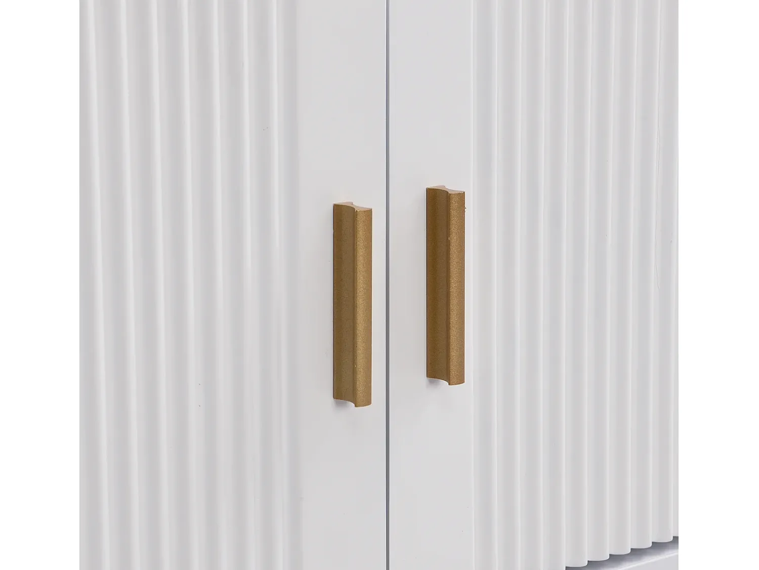 Suporte para TV - Suporte para TV para sala de estar com 2 portas texturadas e 4 gavetas - puxadores e pés dourados^ Móvel De Tv
