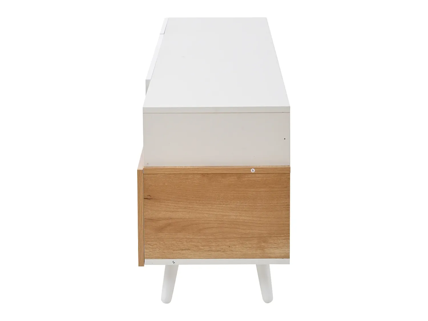Suporte para TV brilhante - Suporte para TV com 2 portas e 1 gaveta - 2 espaços de arrumação semi-abertos Branco