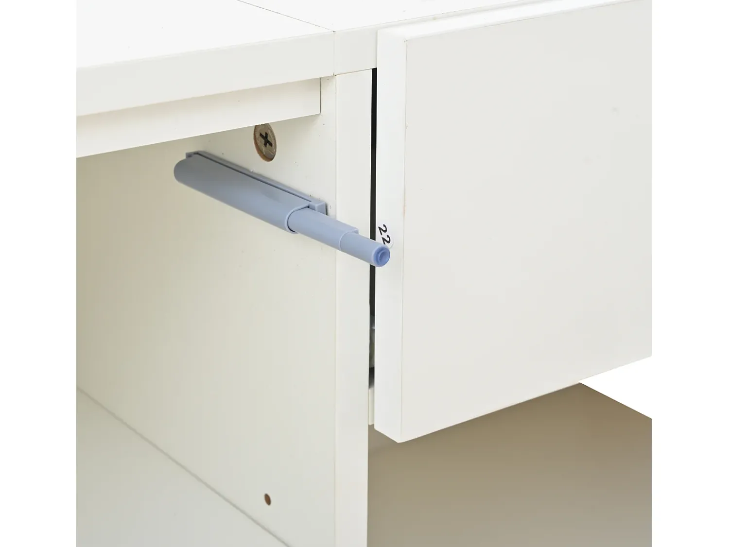 Suporte para TV brilhante - Suporte para TV com 2 portas e 1 gaveta - 2 espaços de arrumação semi-abertos Branco