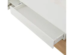 Suporte para TV brilhante - Suporte para TV com 2 portas e 1 gaveta - 2 espaços de arrumação semi-abertos Branco