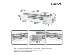 Móvel De Tv* Suporte para TV brilhante - Suporte para TV com 2 portas e 1 gaveta - Iluminação LED e espaço de arrumação aberto Branco