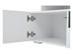 Móvel De Tv* Suporte para TV brilhante - Suporte para TV com 2 portas e 1 gaveta - Iluminação LED e espaço de arrumação aberto Branco