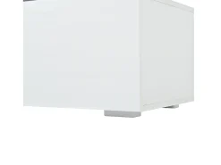Móvel De Tv* Suporte para TV brilhante - Suporte para TV com 2 portas e 1 gaveta - Iluminação LED e espaço de arrumação aberto Branco