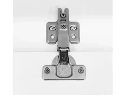Outlet Suporte para TV Brilhante - Suporte para TV com 2 portas e 3 compartimentos de arrumação abertos - prateleiras em vidro Branco