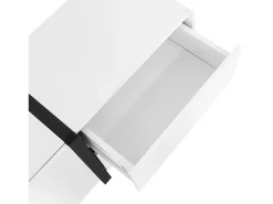 Móvel De Tv| Suporte para TV brilhante - Suporte para TV com 1 gaveta e 4 portas - com iluminação LED - para sala de estar Branco