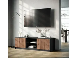 Móvel De Tv* Suporte para TV BUDAPEST preto/carvalho Natural claro
