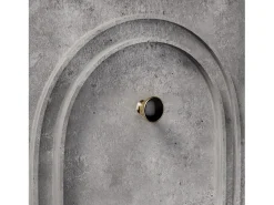 Móvel De Tv* Suporte para TV com 4 portas arqueadas - Suporte para TV moderno - Pernas pretas - para sala de estar e escritório Cinzento