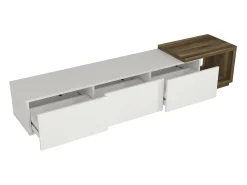 Móvel De Tv|Vente-unique Suporte para TV com 3 gavetas e 1 prateleira - Branco e natural - DUKIAN Natural claro / Branco