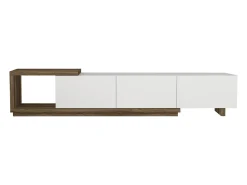 Móvel De Tv|Vente-unique Suporte para TV com 3 gavetas e 1 prateleira - Branco e natural - DUKIAN Natural claro / Branco