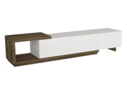 Móvel De Tv|Vente-unique Suporte para TV com 3 gavetas e 1 prateleira - Branco e natural - DUKIAN Natural claro / Branco