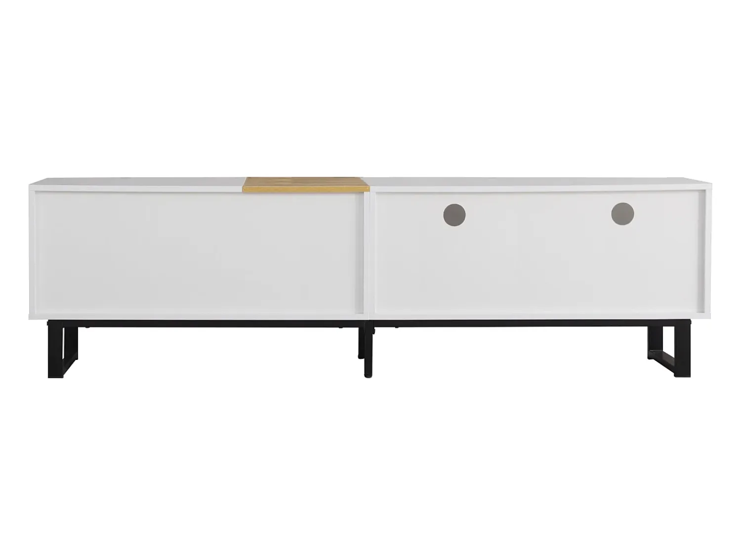 Hauss Spole Suporte para TV com 2 gavetas e 2 portas - pés em metal - cor e madeira^ Móvel De Tv
