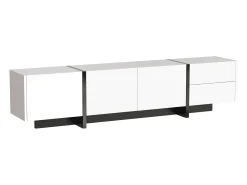 Hauss Spole Suporte para TV com 2 gavetas e 3 portas - brilhante e preto^ Móvel De Tv