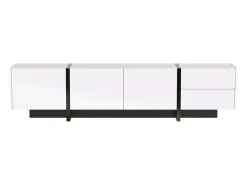 Hauss Spole Suporte para TV com 2 gavetas e 3 portas - brilhante e preto^ Móvel De Tv