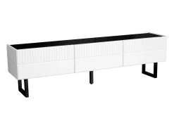Móvel De Tv|Hauss Spole Suporte para TV com 3 gavetas - Design clássico em preto e - Tampo com acabamento brilhante Branco