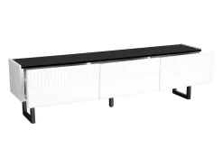 Móvel De Tv|Hauss Spole Suporte para TV com 3 gavetas - Design clássico em preto e - Tampo com acabamento brilhante Branco
