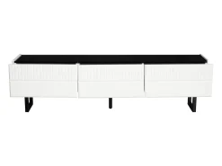 Móvel De Tv|Hauss Spole Suporte para TV com 3 gavetas - Design clássico em preto e - Tampo com acabamento brilhante Branco