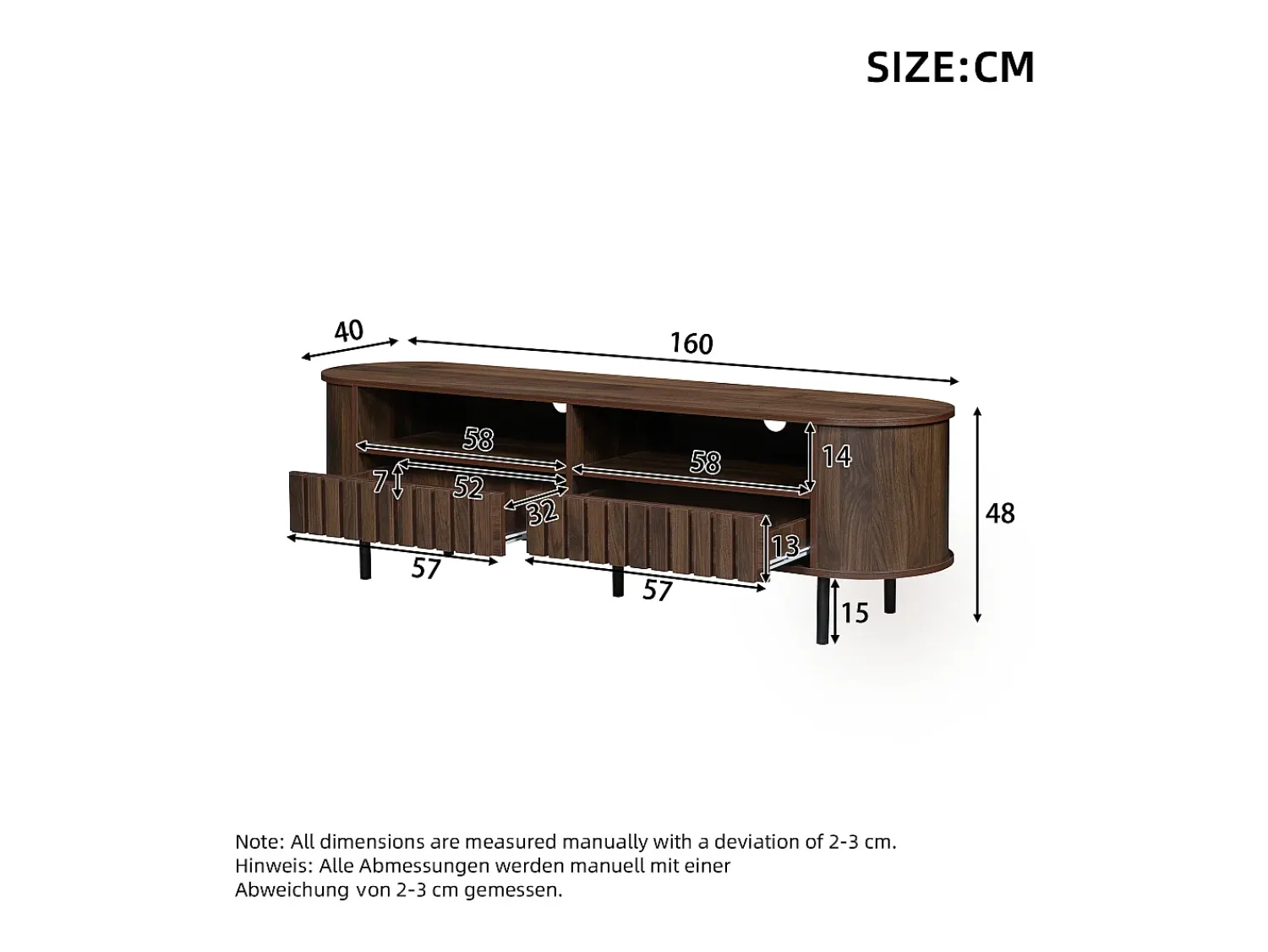 Hauss Spole Suporte para TV com 2 gavetas - Madeira MDF - Cor^ Móvel De Tv