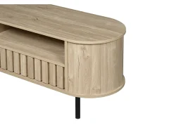 Móvel De Tv|Hauss Spole Suporte para TV com 2 gavetas - Madeira MDF - Cor natural da madeira Natural claro