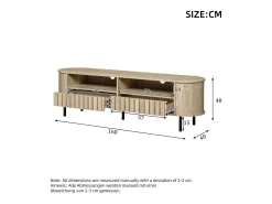 Móvel De Tv|Hauss Spole Suporte para TV com 2 gavetas - Madeira MDF - Cor natural da madeira Natural claro