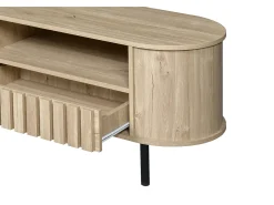 Móvel De Tv|Hauss Spole Suporte para TV com 2 gavetas - Madeira MDF - Cor natural da madeira Natural claro
