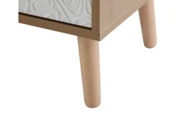 Móvel De Tv|Hauss Spole Suporte para TV com 3 gavetas - Painel da porta texturado branco - Cor natural 150x35x39cm Natural claro