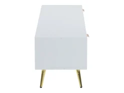 Móvel De Tv|Hauss Spole Suporte para TV com 1 gaveta e 2 portas - Padrão colmeia - Pés em metal - Branco