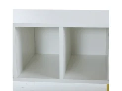 Móvel De Tv|Hauss Spole Suporte para TV com 1 gaveta e 2 portas - Padrão colmeia - Pés em metal - Branco