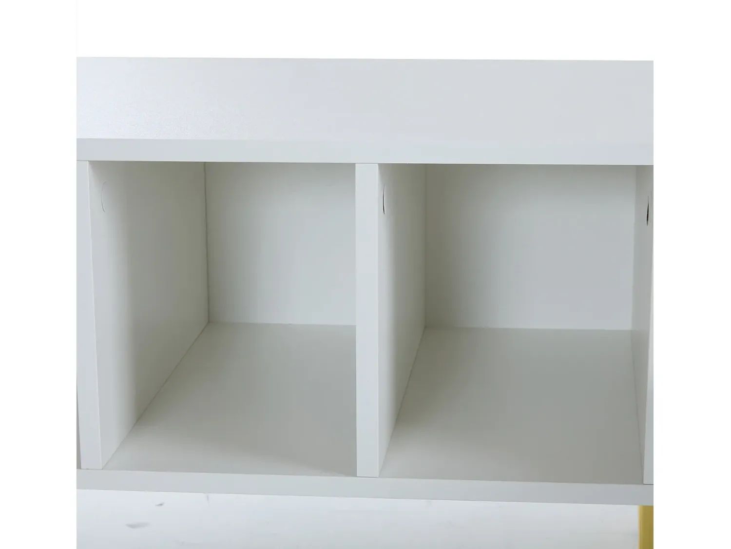 Móvel De Tv|Hauss Spole Suporte para TV com 1 gaveta e 2 portas - Padrão colmeia - Pés em metal - Branco